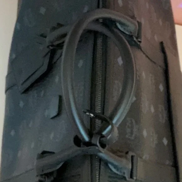 MCM Black Ottomar Weekender Duffel Bag Luxurious Travel Essential - Picture 6 of 12